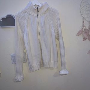 Very thick white zip up